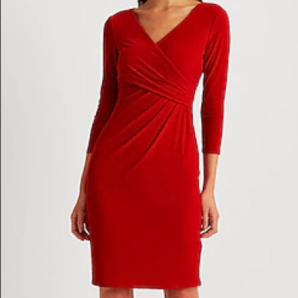 Lauren By Ralph Lauren Red Wrap Dress